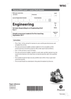Sample Assessment Material- Responding to an Engineering Brief Part 1
